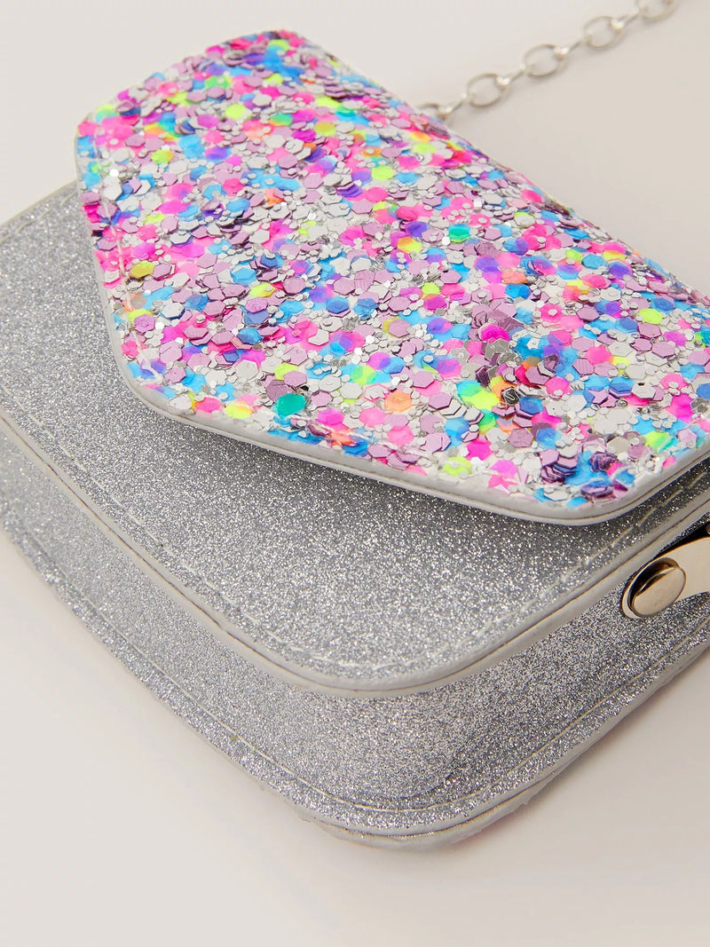 Monsoon kids mini cross body bag with sequin confetti, imported from the UK