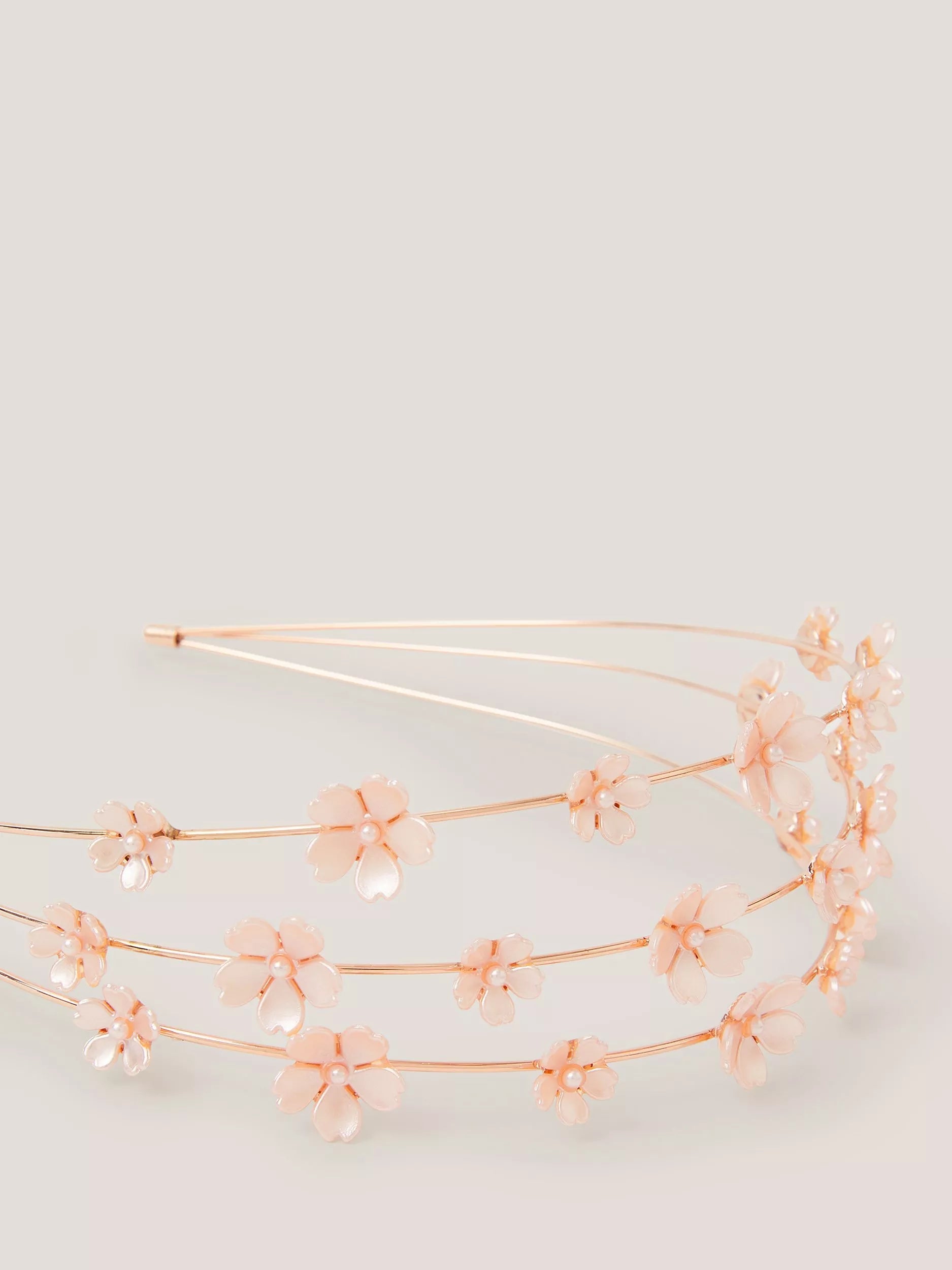 Monsoon kids flower pearl headband in pink, UK version