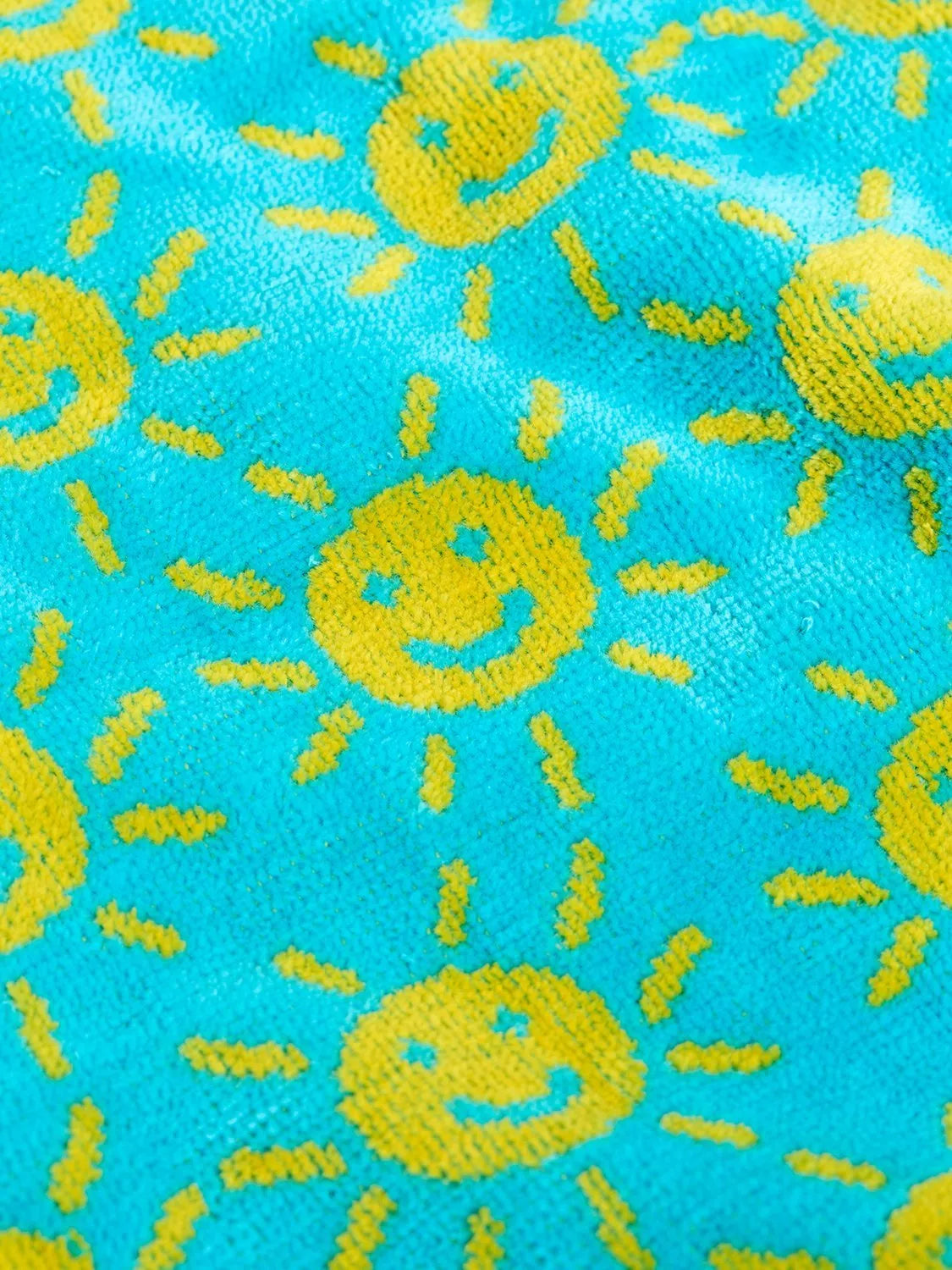 Frugi hooded towel turquoise yellow adult, imported from the UK