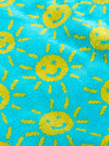 Frugi hooded towel turquoise yellow adult, imported from the UK