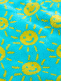Frugi hooded towel turquoise yellow adult, imported from the UK