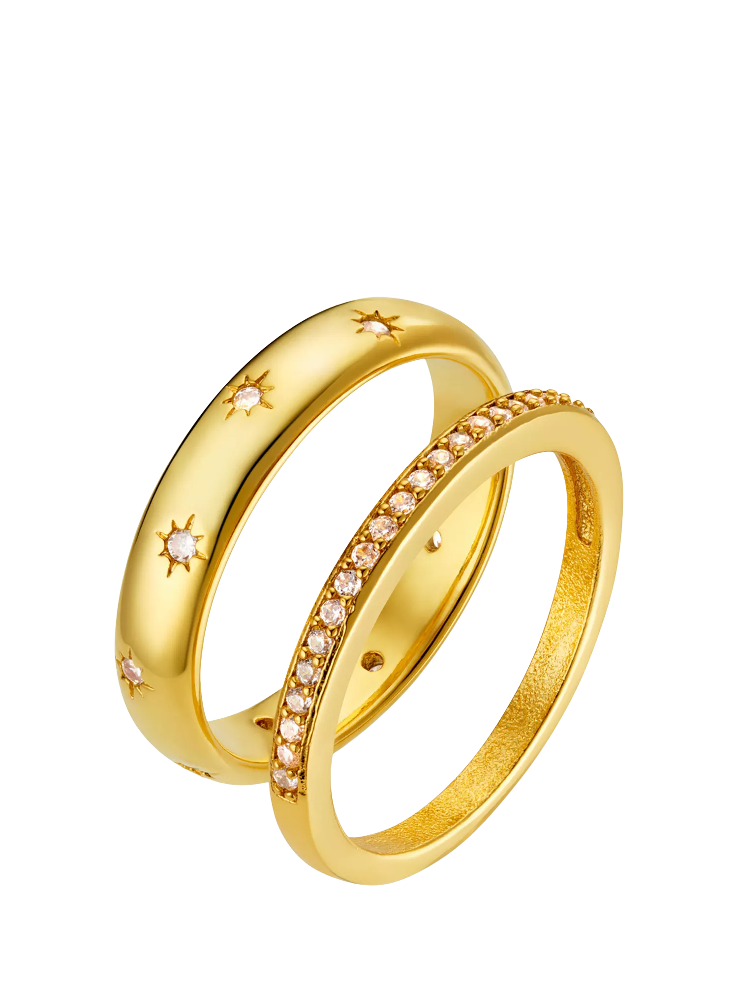 Orelia gold plated crystal ring set pack of 2, UK version