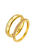 Orelia gold plated crystal ring set pack of 2, UK version