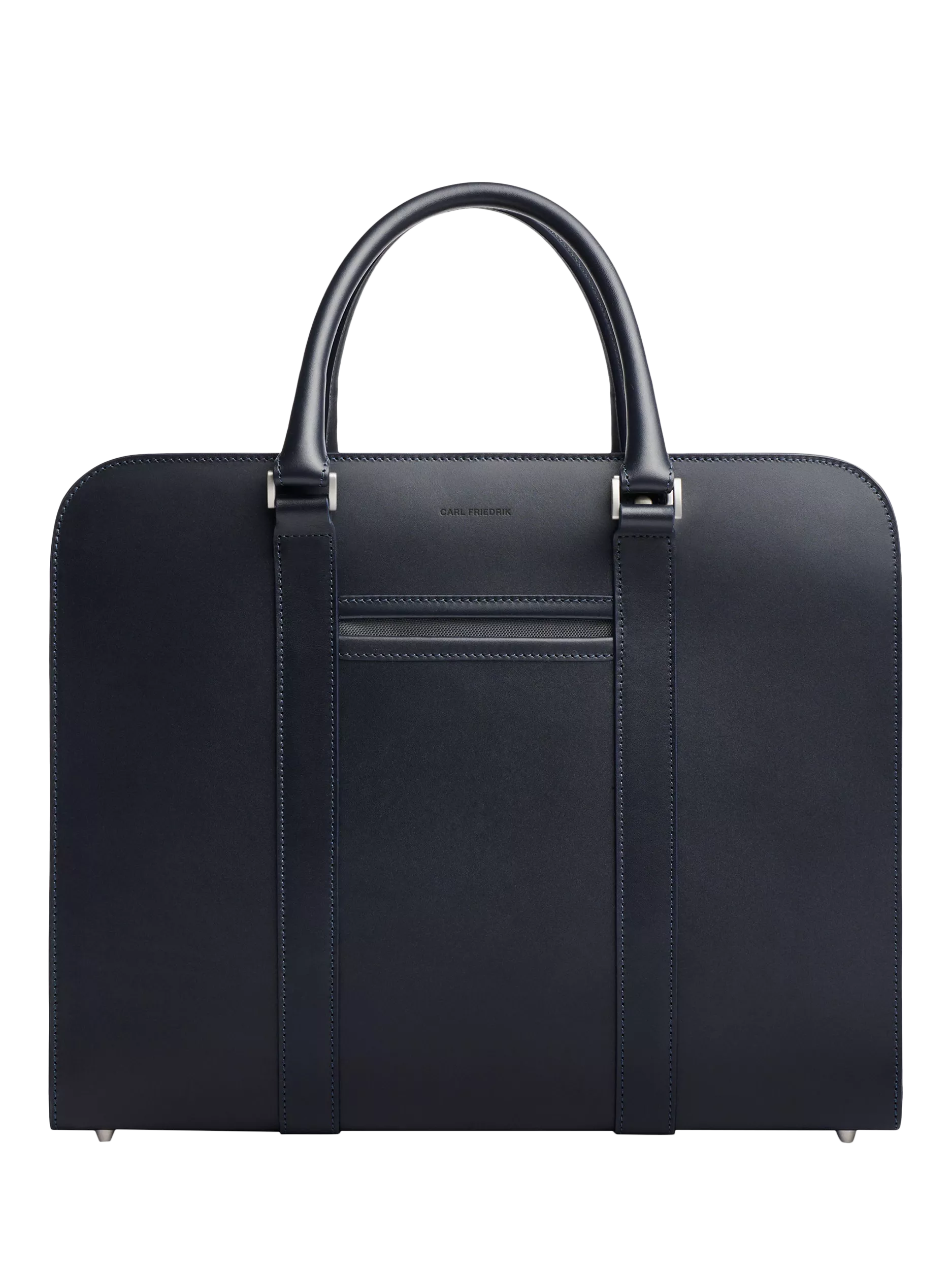 Carl Friedrik Palissy 15" Laptop Leather Double Briefcase, 16L, Navy