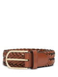 Tommy Hilfiger woven leather belt brown, UK version