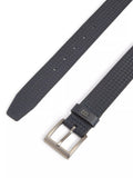 Tommy Hilfiger leather belt all-over flag print midnight blue, imported from the UK