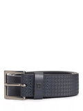 Tommy Hilfiger leather belt all-over flag print midnight blue, imported from the UK