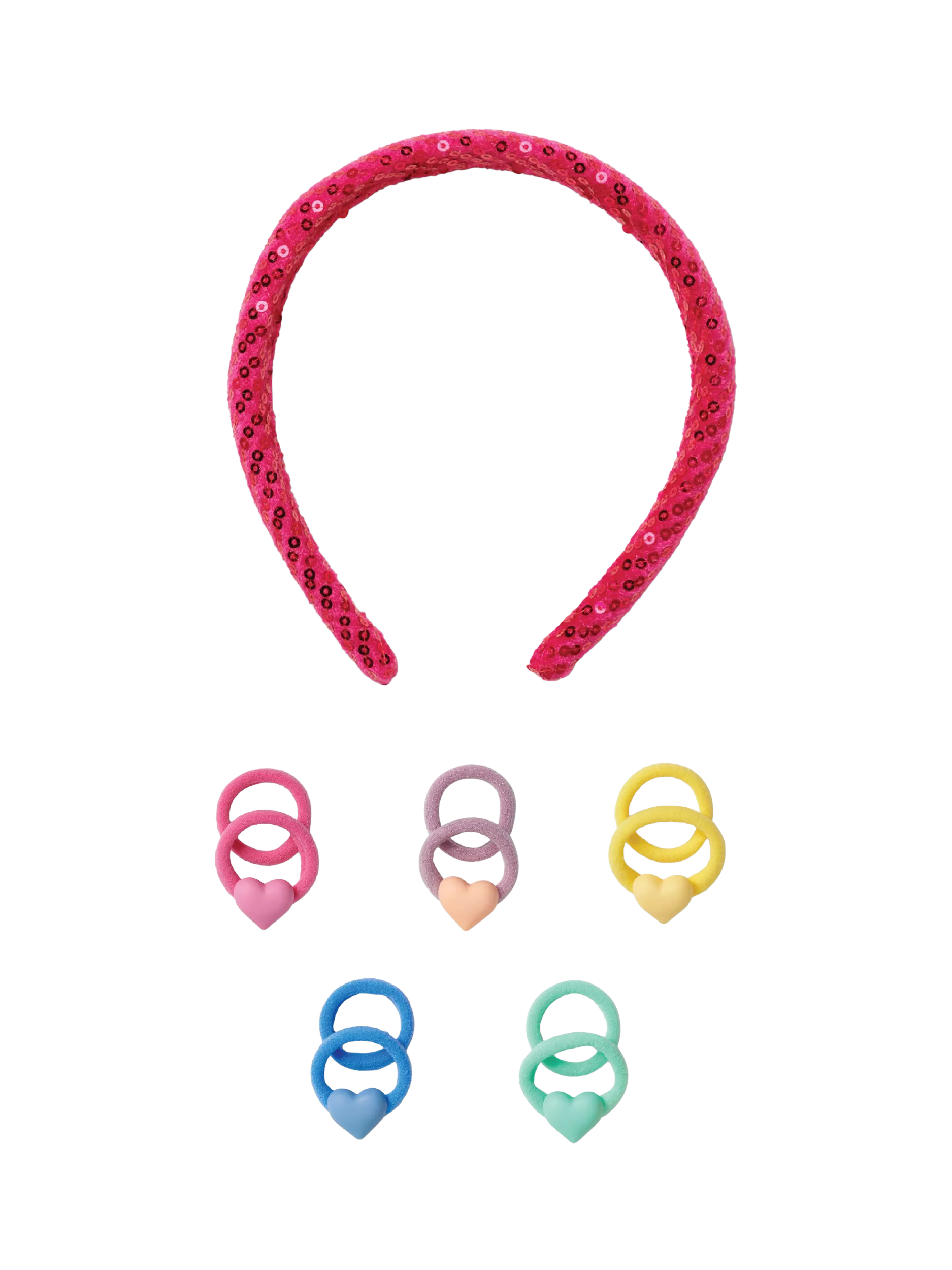 Stych kids sequin hair accessory set pack of 6 pink multi, UK version