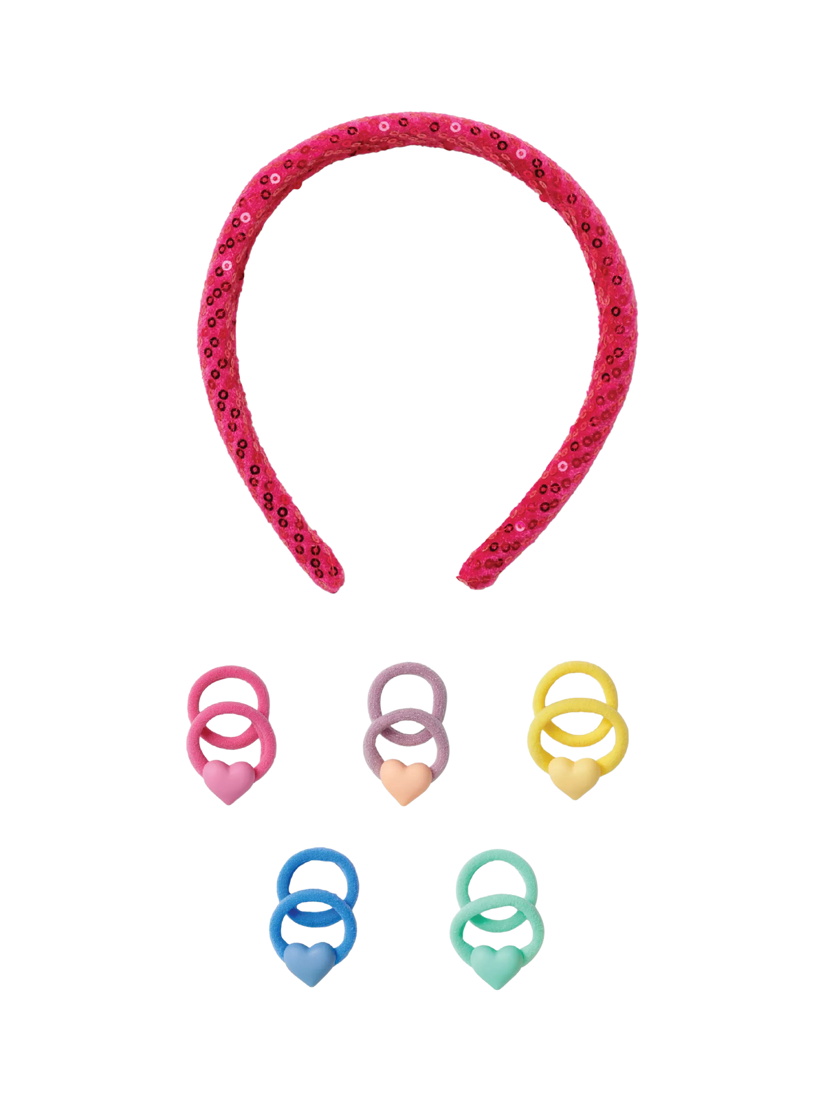 Stych kids sequin hair accessory set pack of 6 pink multi, UK version