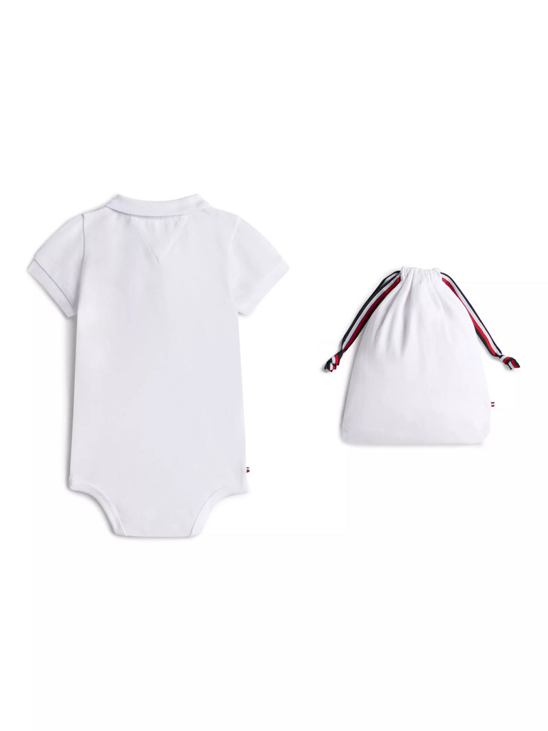 Tommy Hilfiger baby polo bodysuit gift set white, imported from the UK