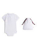 Tommy Hilfiger baby polo bodysuit gift set white, imported from the UK