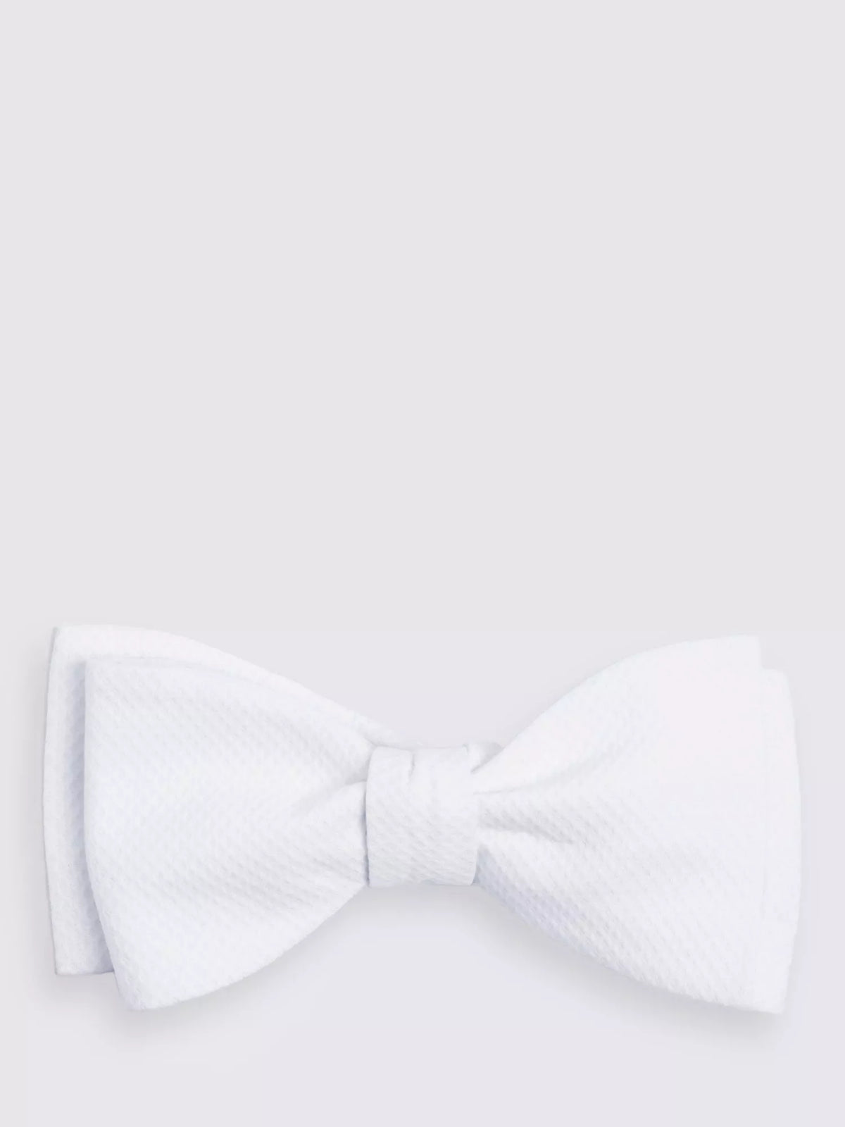 Moss Marcella cotton self-tie bow tie in white (British brand)
