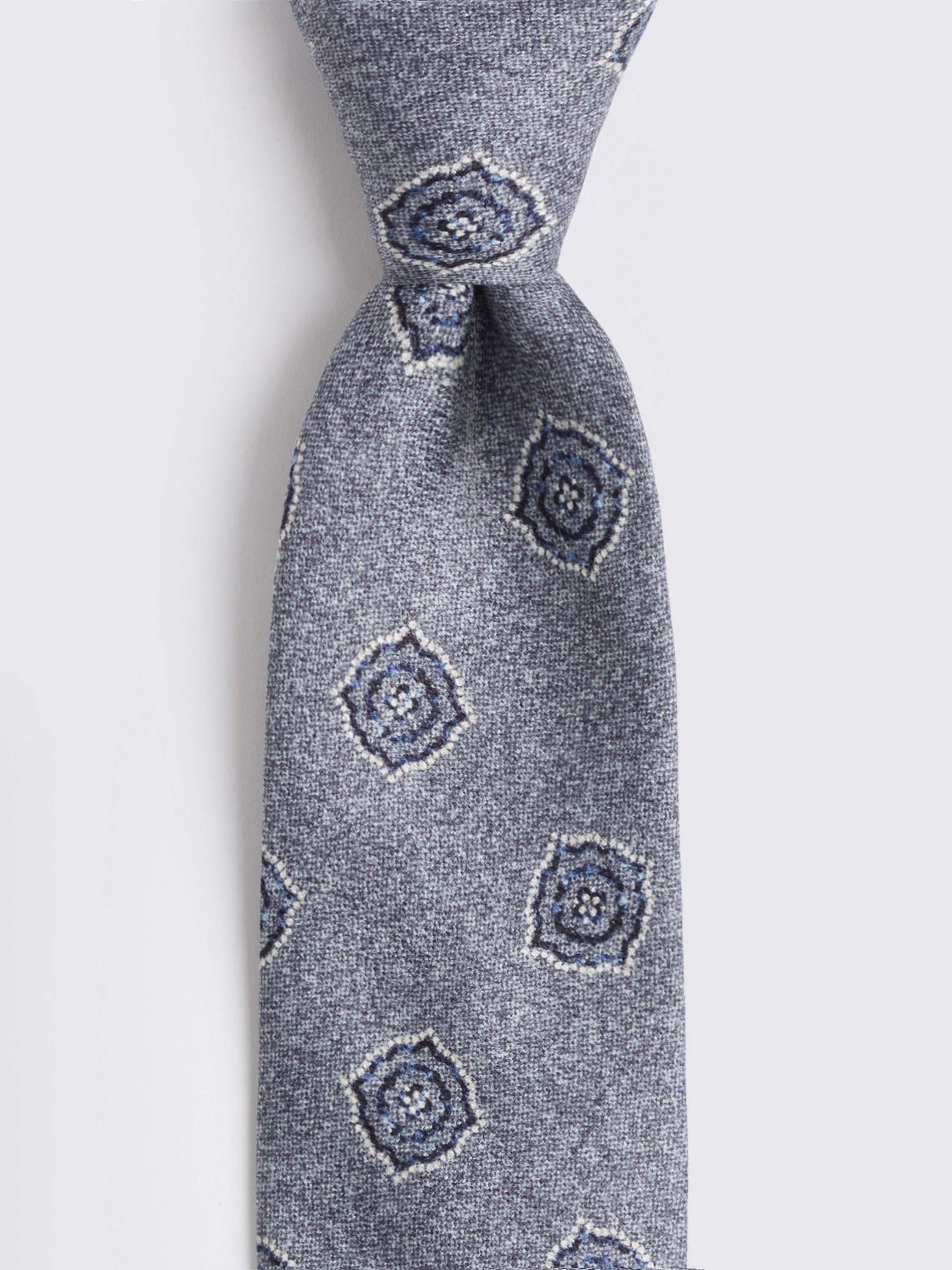 Moss Italian silk medallion tie (British brand)