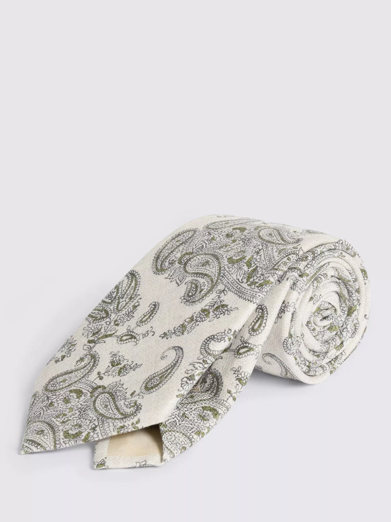 Moss Italian Silk Paisley Tie