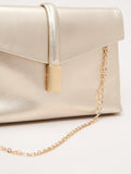 Phase Eight gold leather clutch bag, imported from the UK