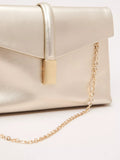 Phase Eight gold leather clutch bag, imported from the UK