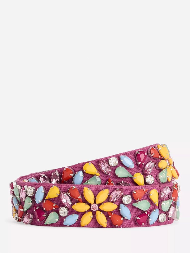 Boden Jewel Embellished Belt, Pink Parfait, XS