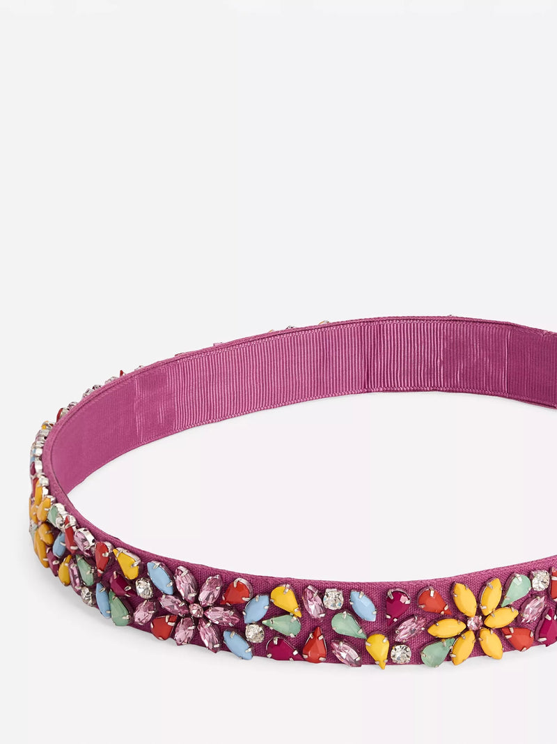 Boden jewel embellished belt in Pink Parfait, imported from the UK