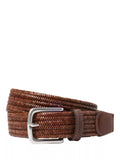 Hackett London tan brown woven braided leather belt, UK version
