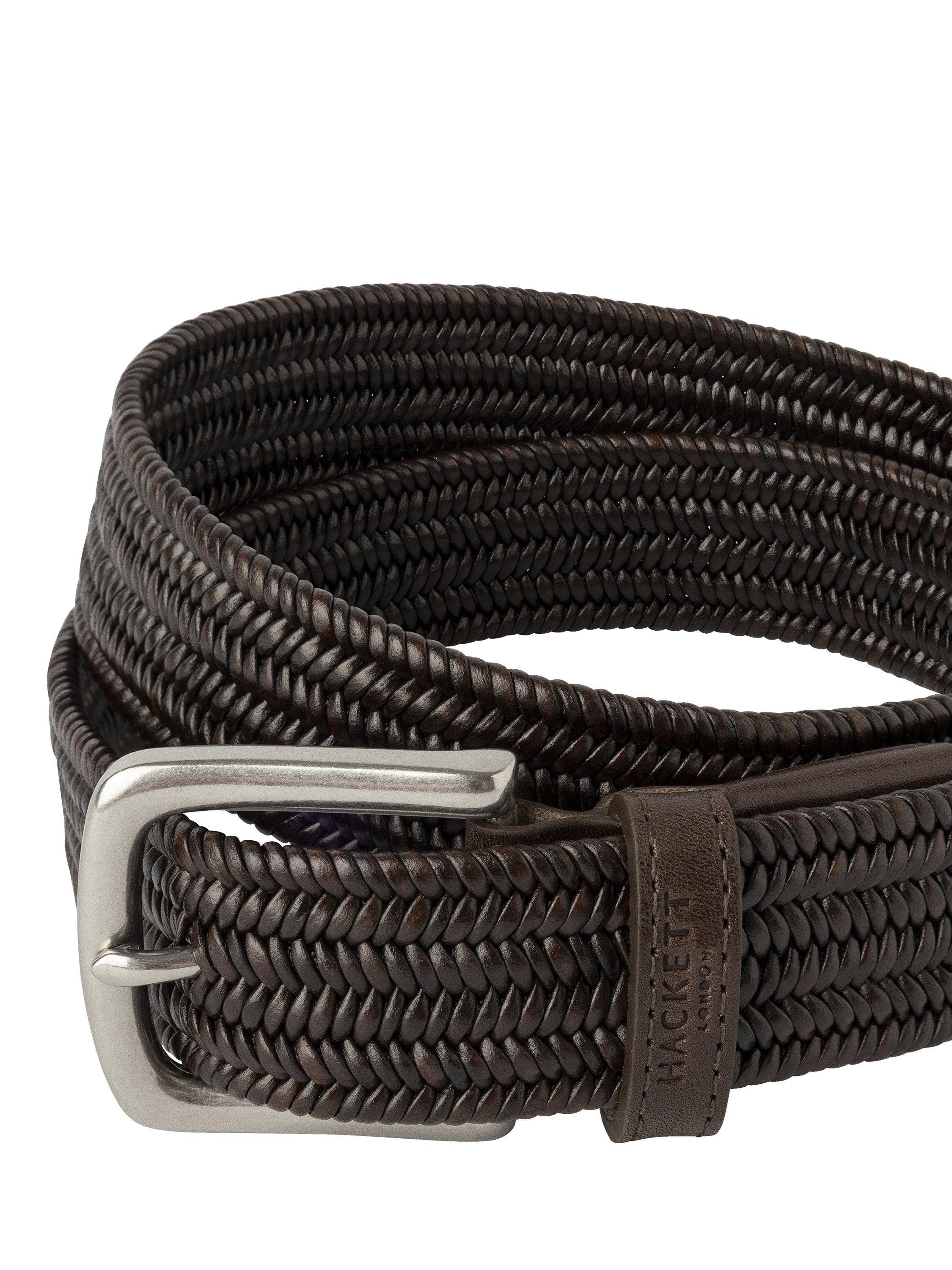 Hackett London braided leather belt 100% cow leather, UK version