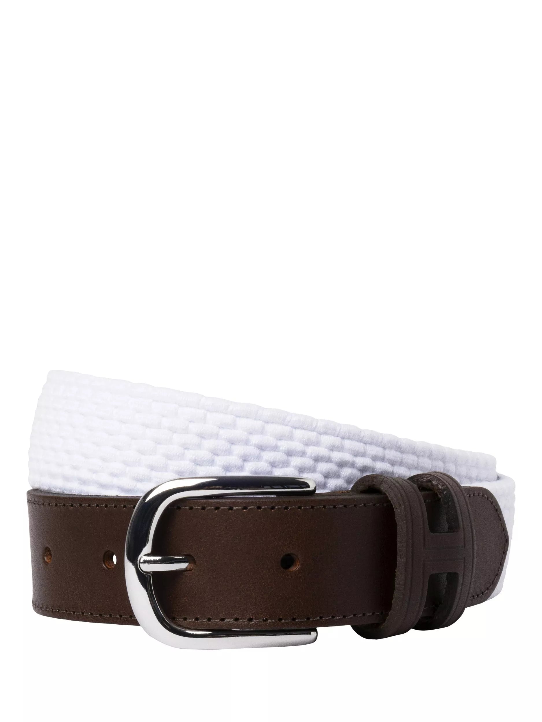 Hackett London braided belt optic white - imported from the UK