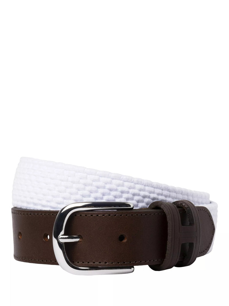 Hackett London braided belt optic white - imported from the UK