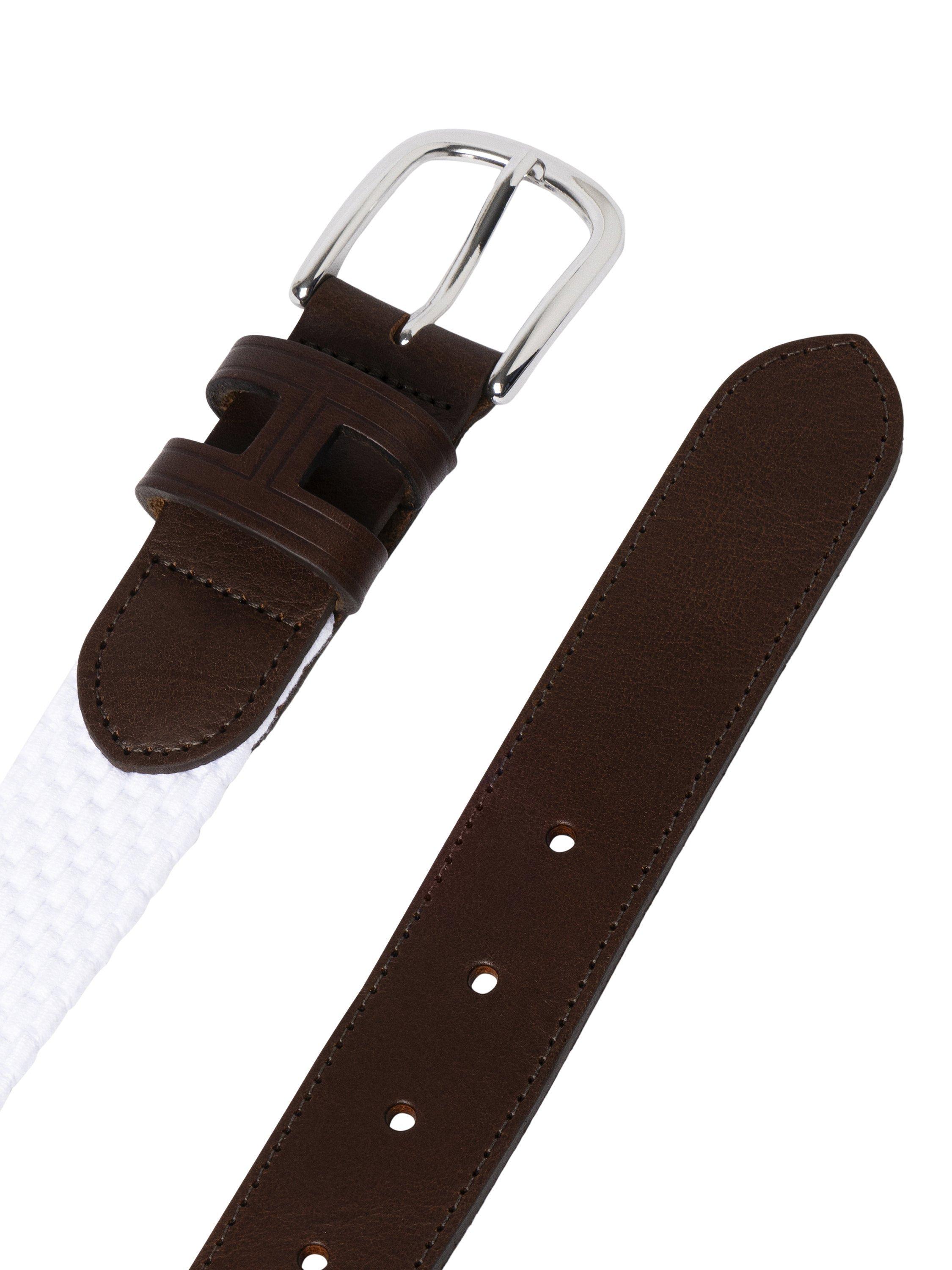 Hackett London braided belt optic white - imported from the UK