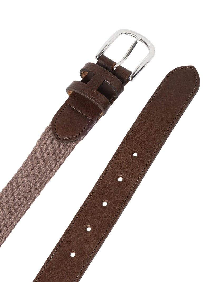 Hackett London leather braided belt Bronze Beige (British brand)