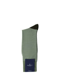 Hackett London cotton rich stripe socks stone green UK version