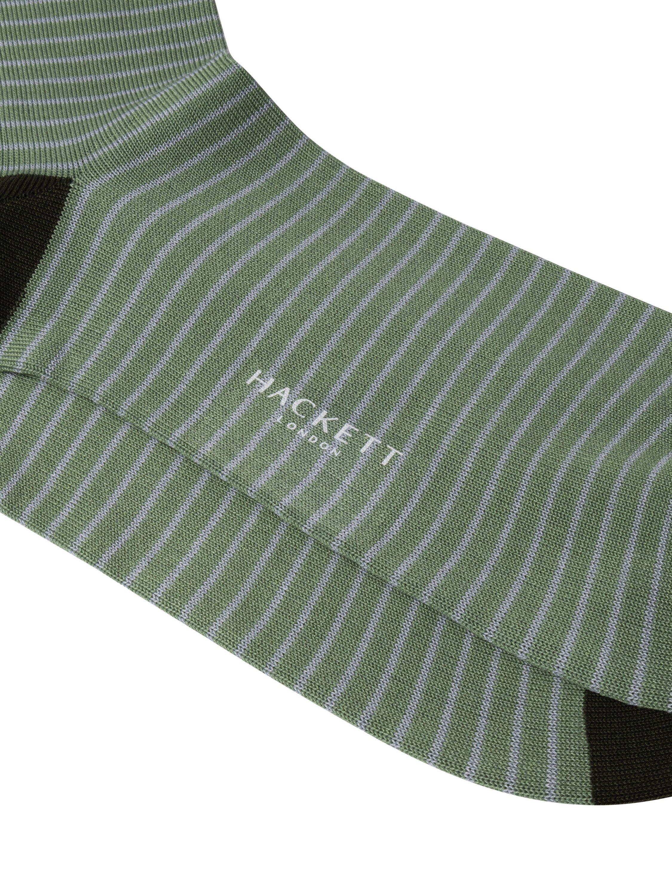 Hackett London cotton rich stripe socks stone green UK version