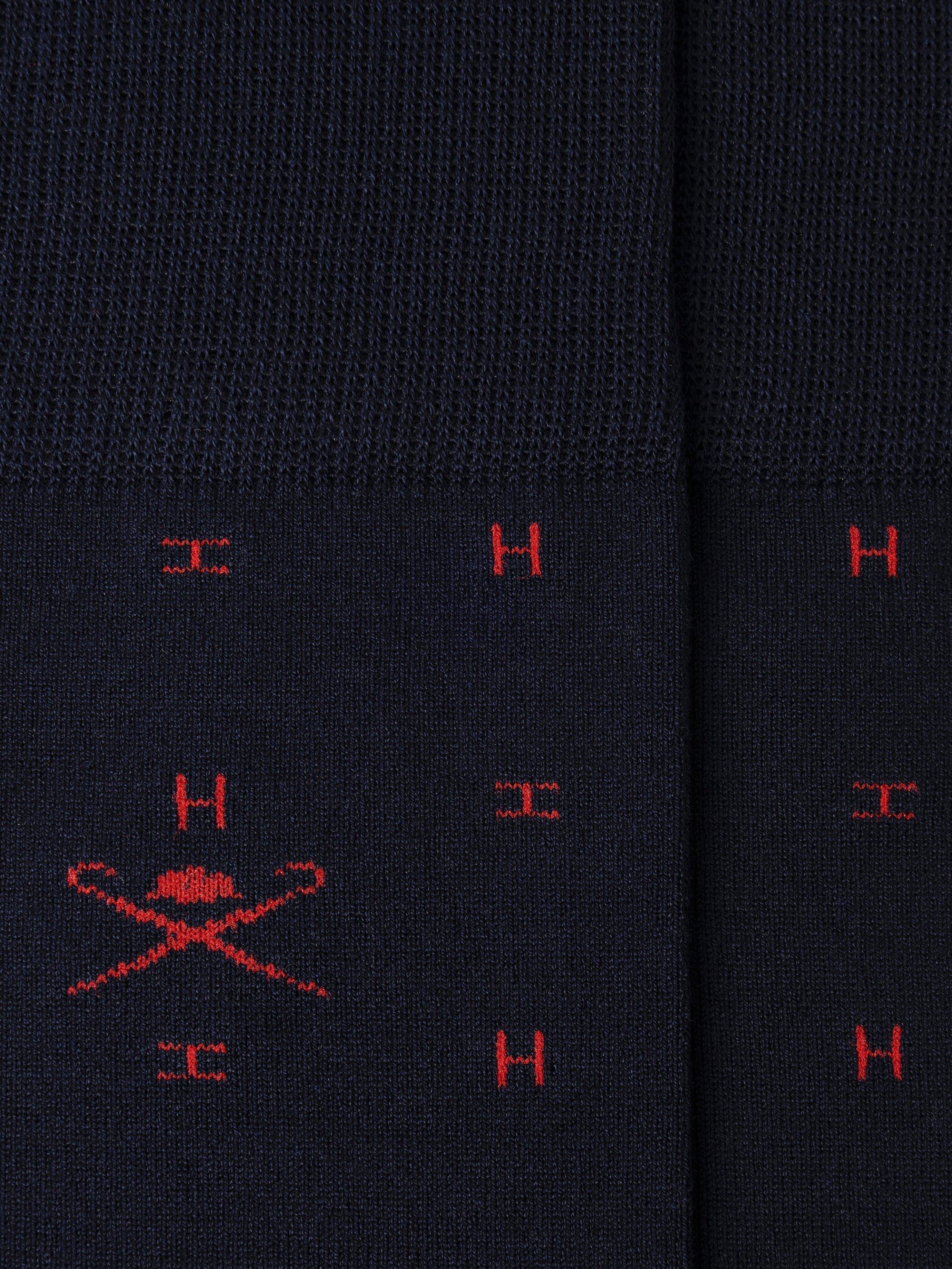 Hackett London H logo cotton blend socks ink blue multi, UK version