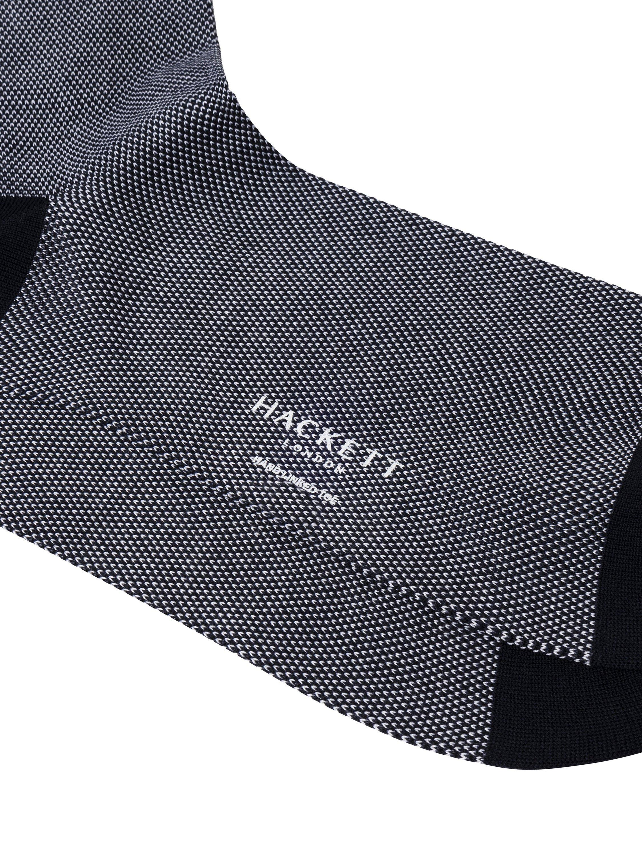 Hackett London cotton blend birds-eye jacquard socks in ink blue, UK version