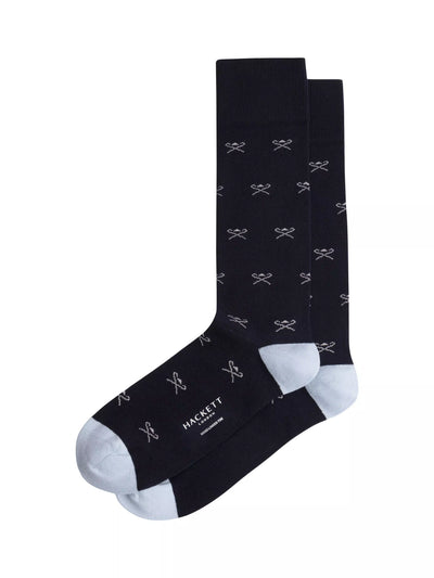 John Lewis Hackett London Logo Cotton Rich Socks Ink Blue- Buy online at McGrocer