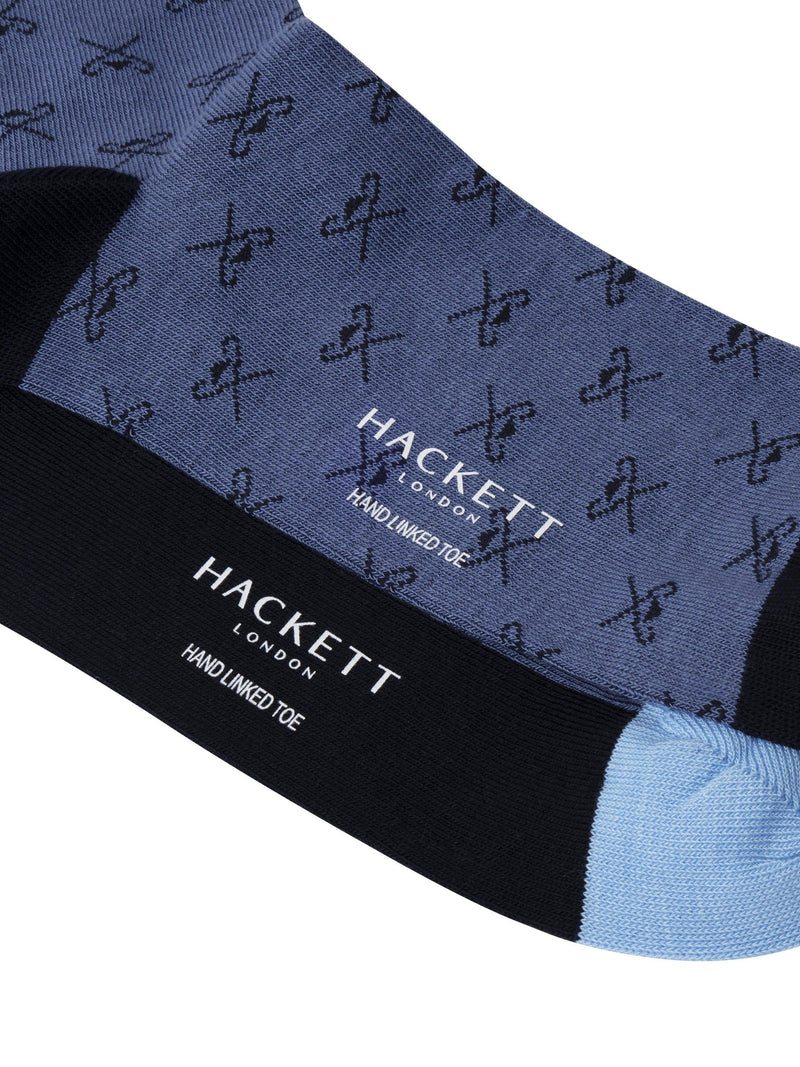 Hackett London ankle socks two-pack chambray blue, imported from the UK