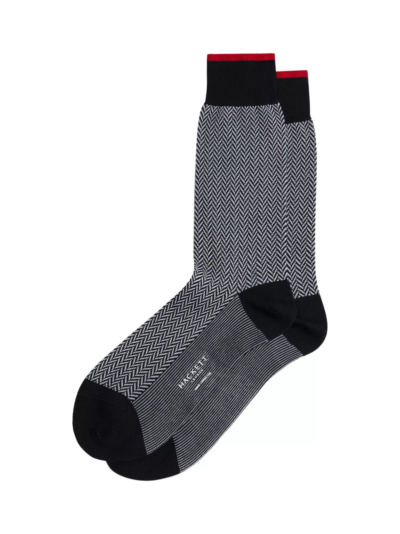 Hackett London herringbone pattern crew socks, UK version