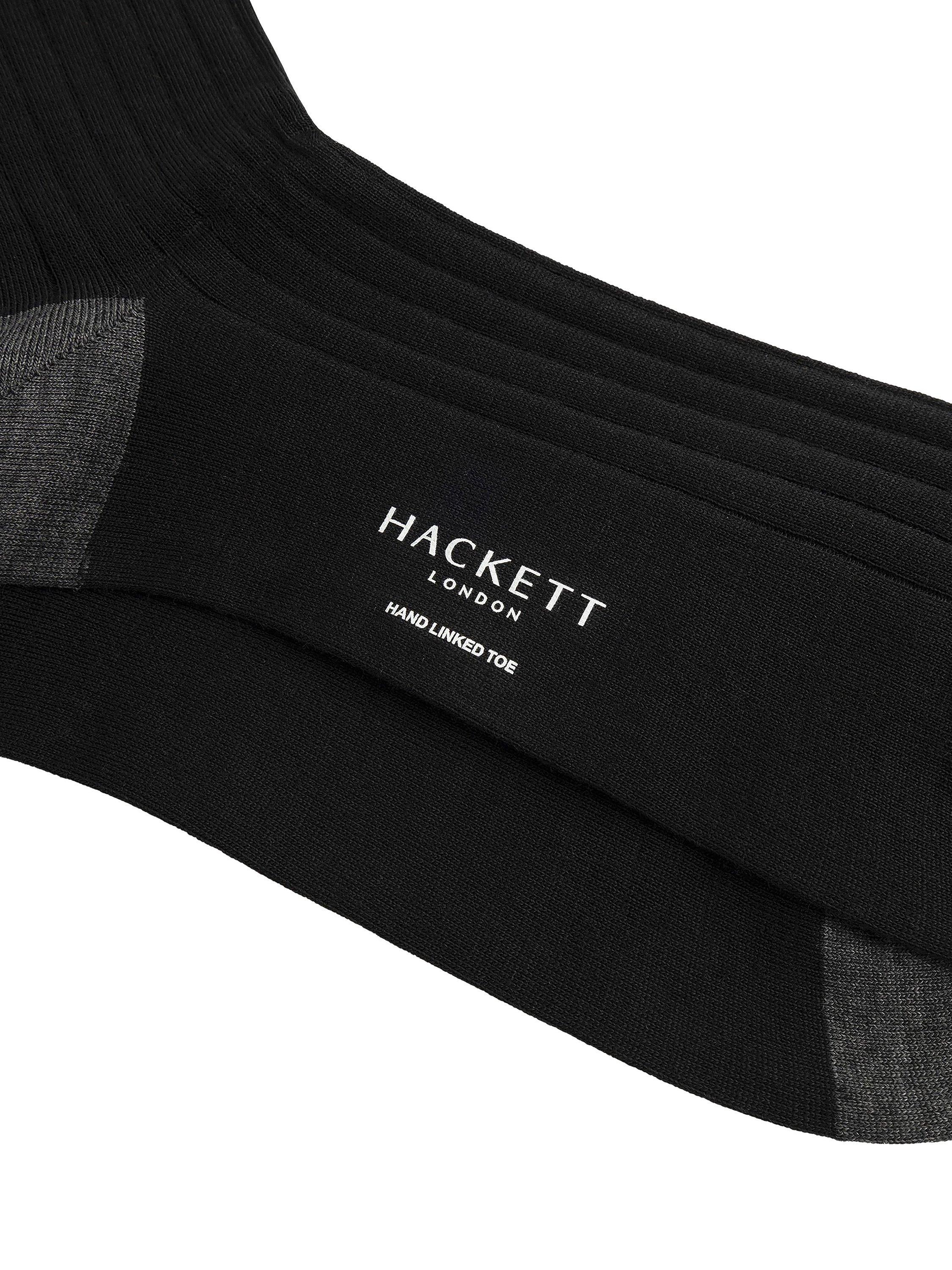 Hackett London merino wool blend crew socks black (British brand)