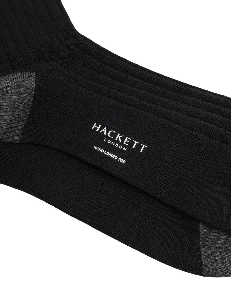 Hackett London merino wool blend crew socks black (British brand)