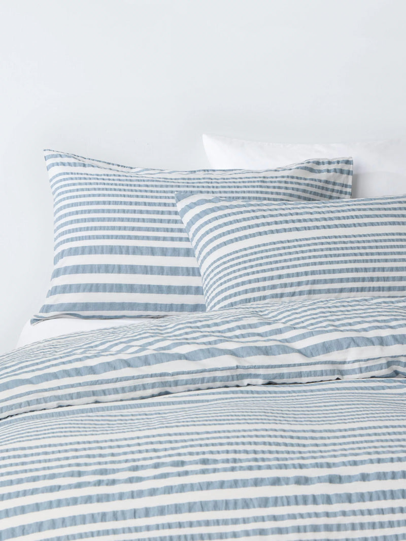 John Lewis blue stripe seersucker duvet cover set double - British product