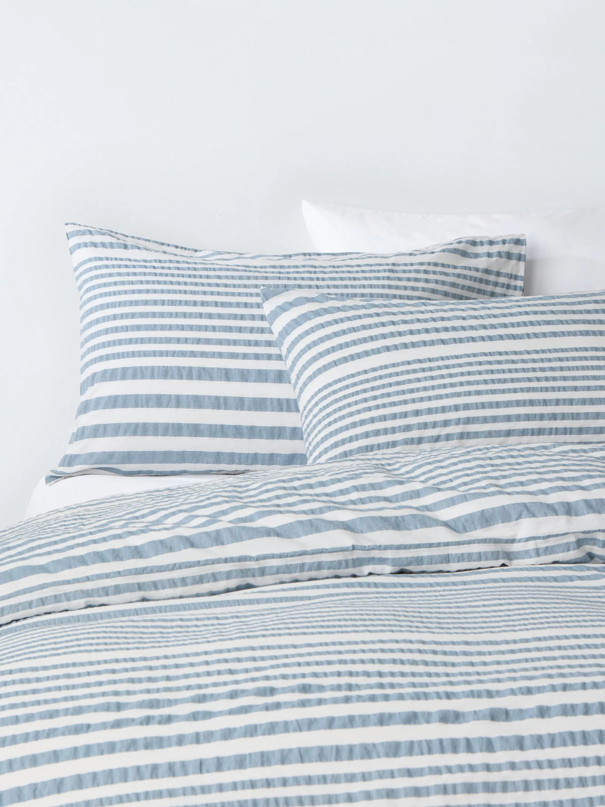 John Lewis blue stripe seersucker duvet cover set double - British product