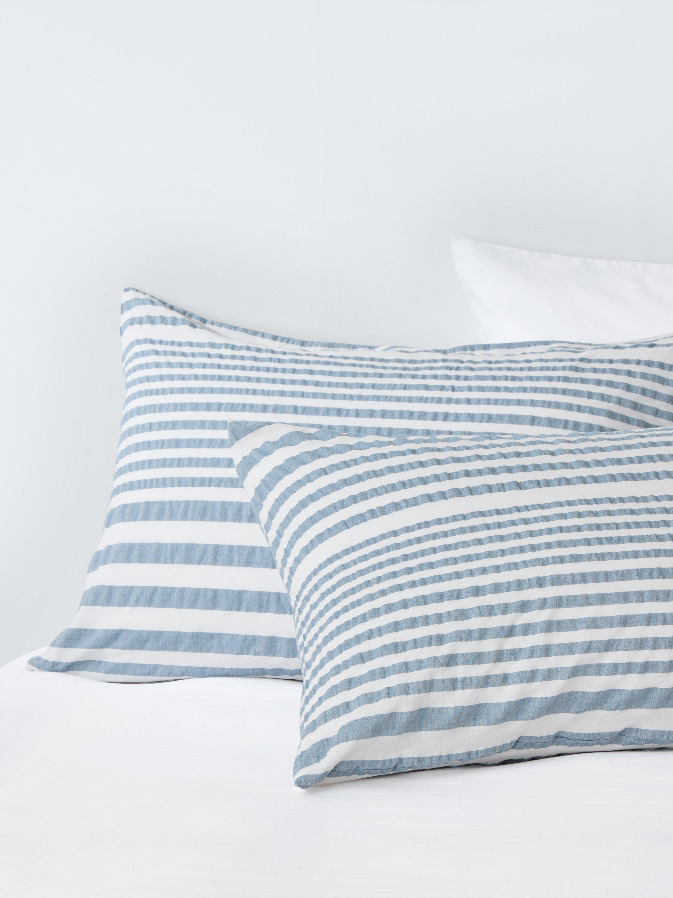 John Lewis blue stripe seersucker duvet cover set double - British product