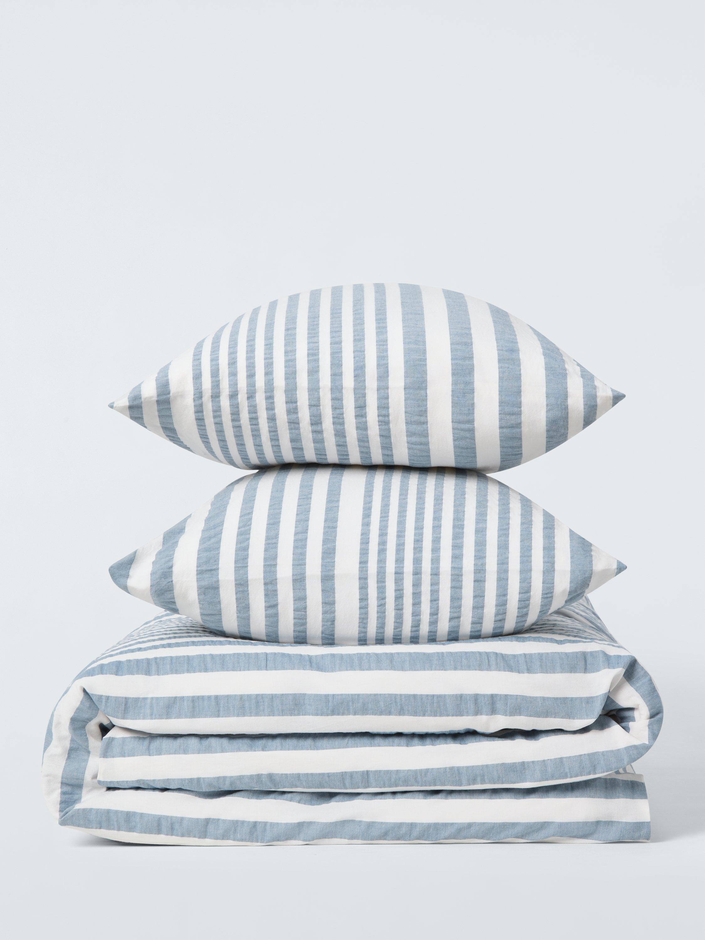 John Lewis blue stripe seersucker duvet cover set double - British product