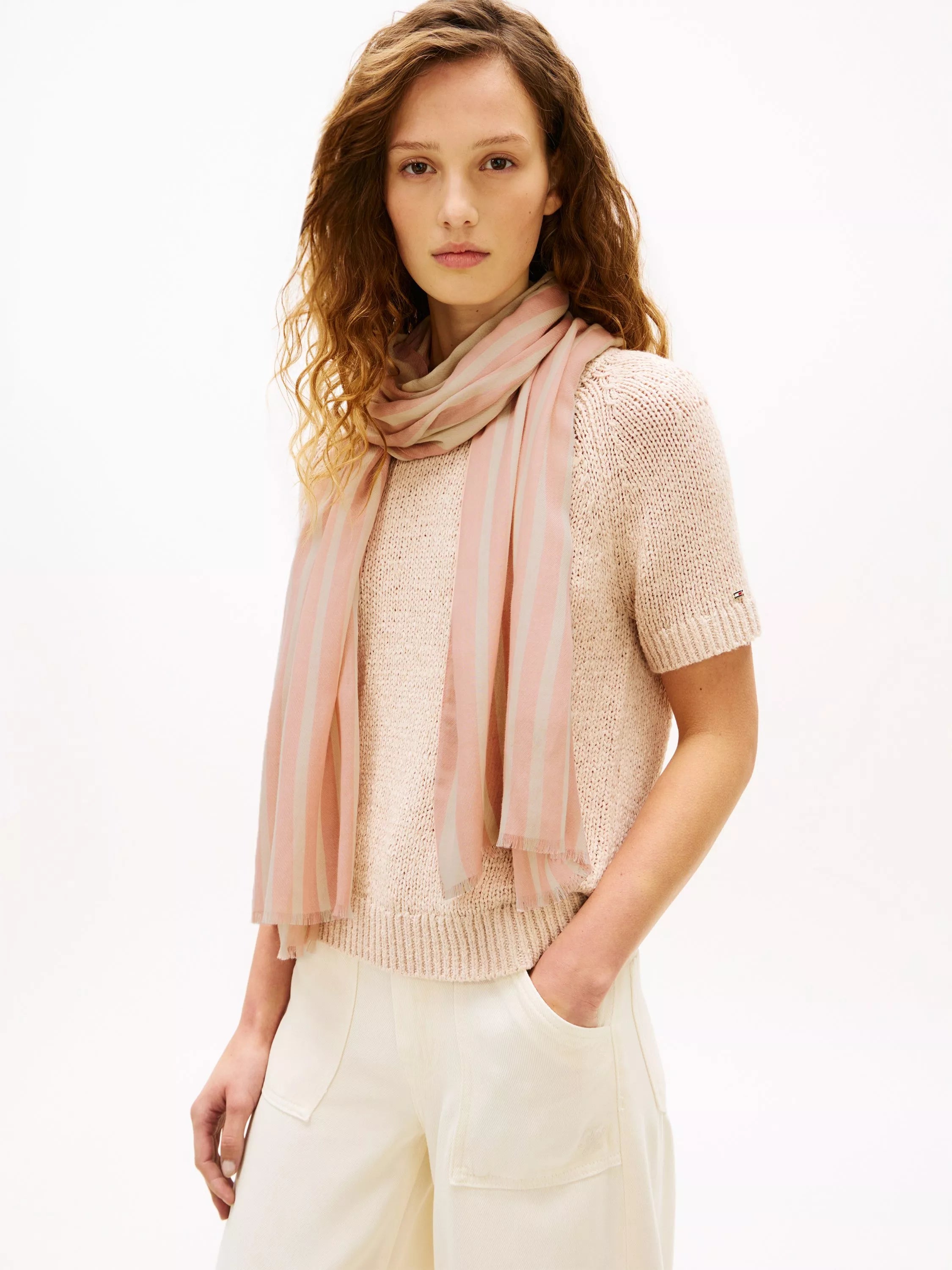 Tommy Hilfiger rose striped scarf - (British brand)