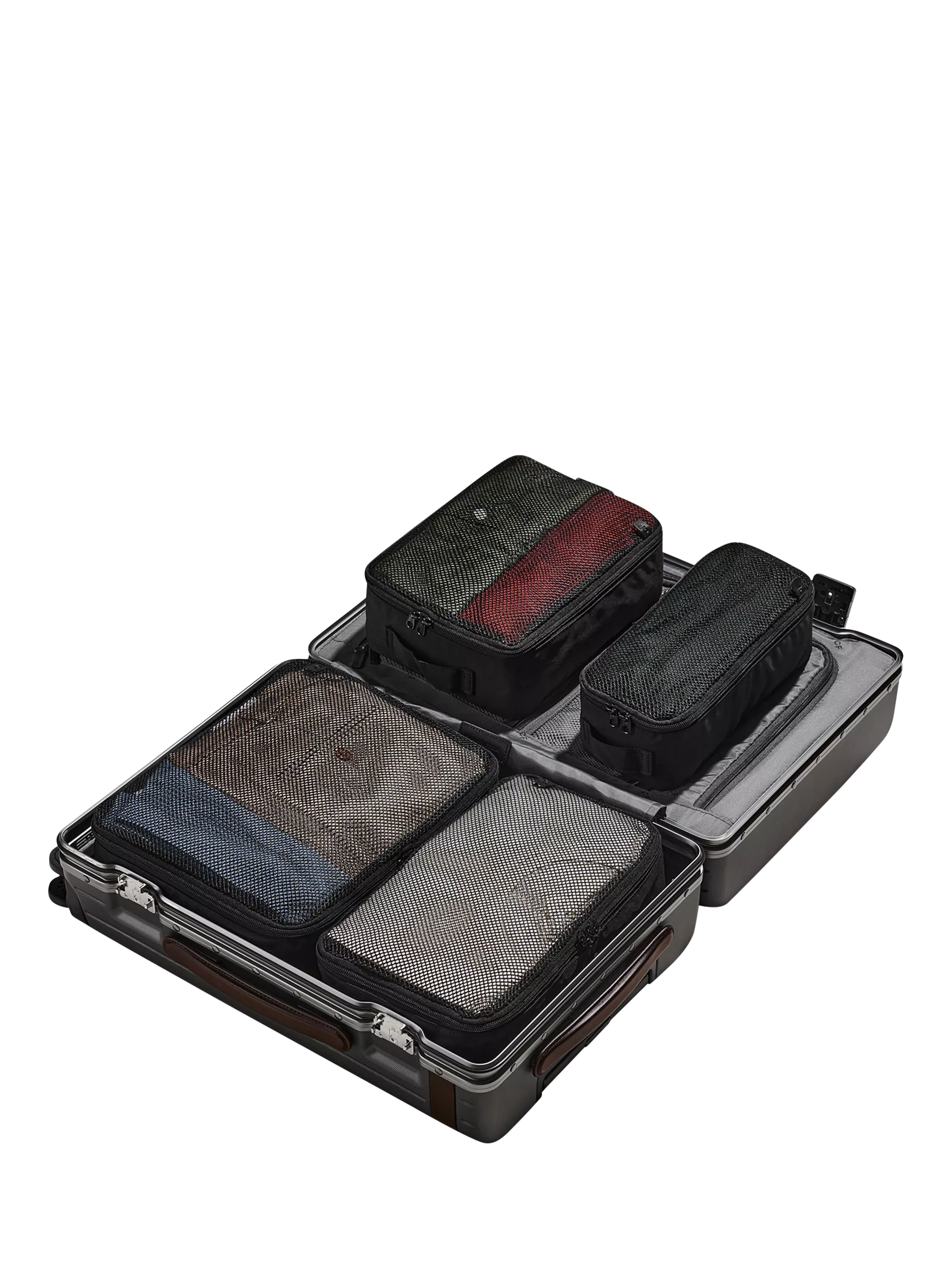 Carl Friedrik mesh packing cubes pack of 4 black, UK version