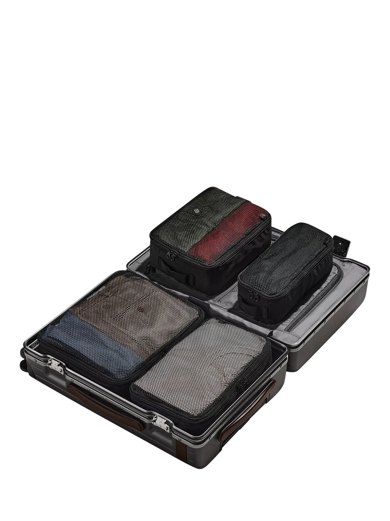 Carl Friedrik mesh packing cubes pack of 4 black, UK version