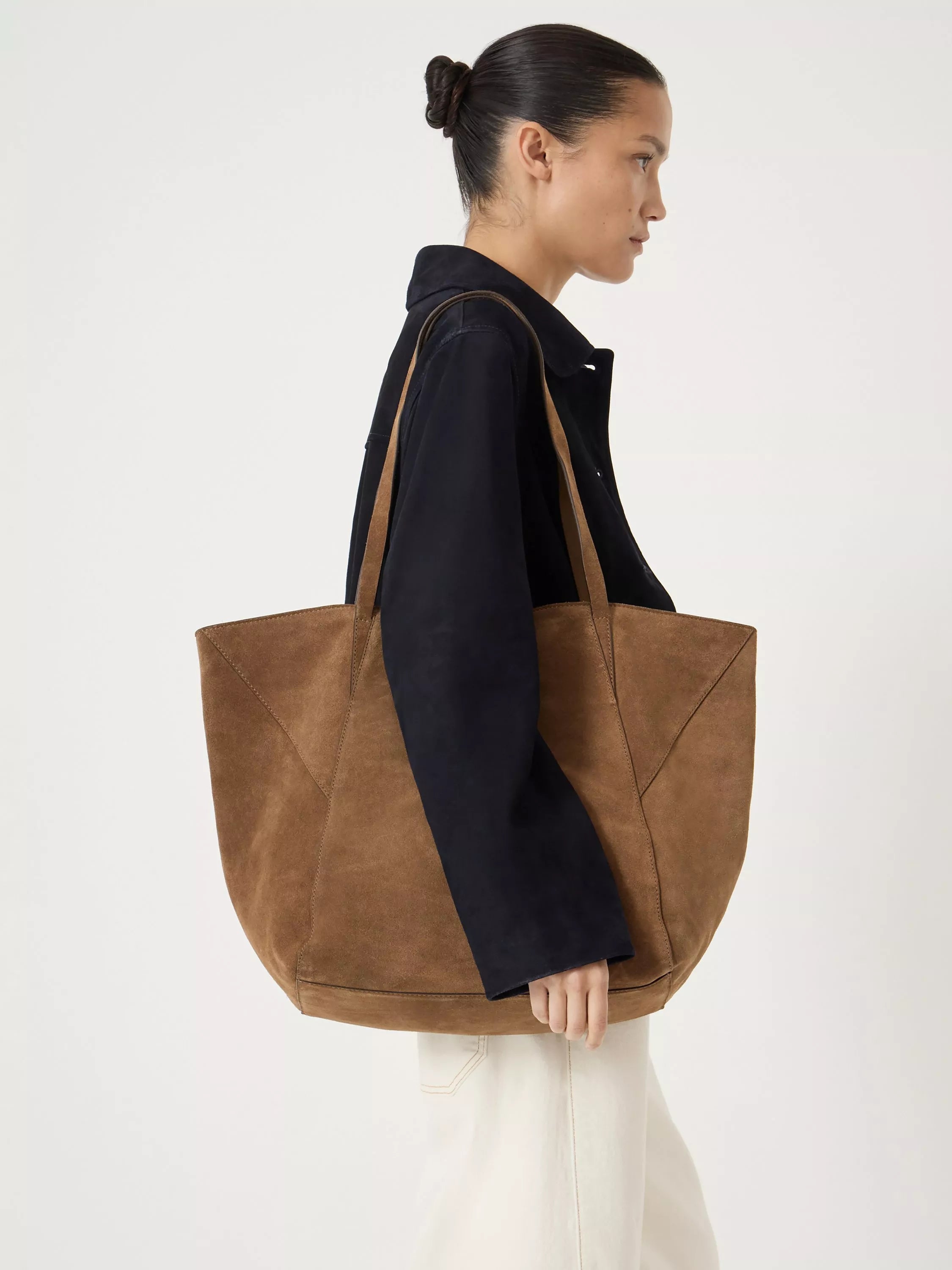 HUSH Saffie pure suede tote bag, imported from the UK