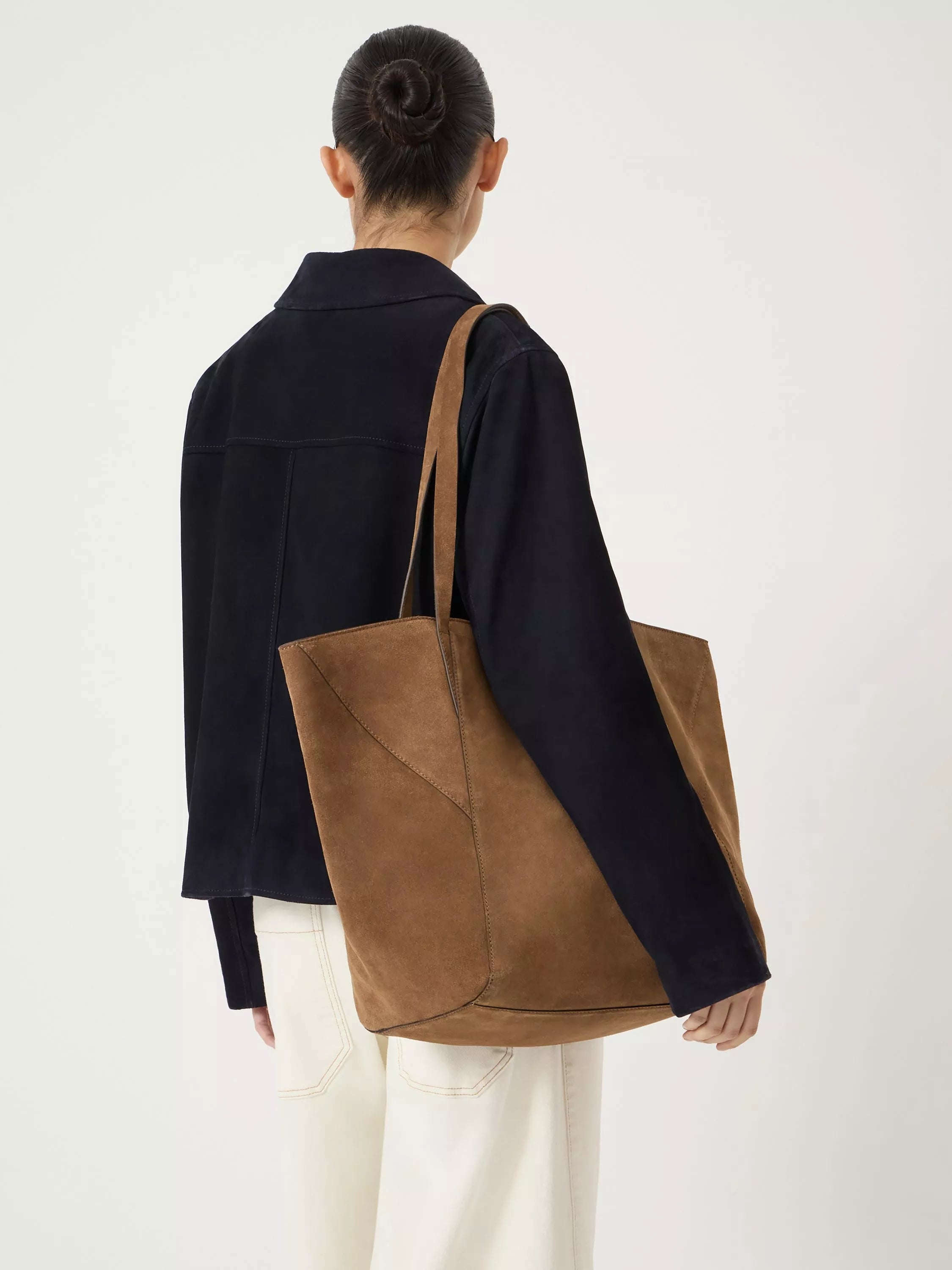 HUSH Saffie pure suede tote bag, imported from the UK