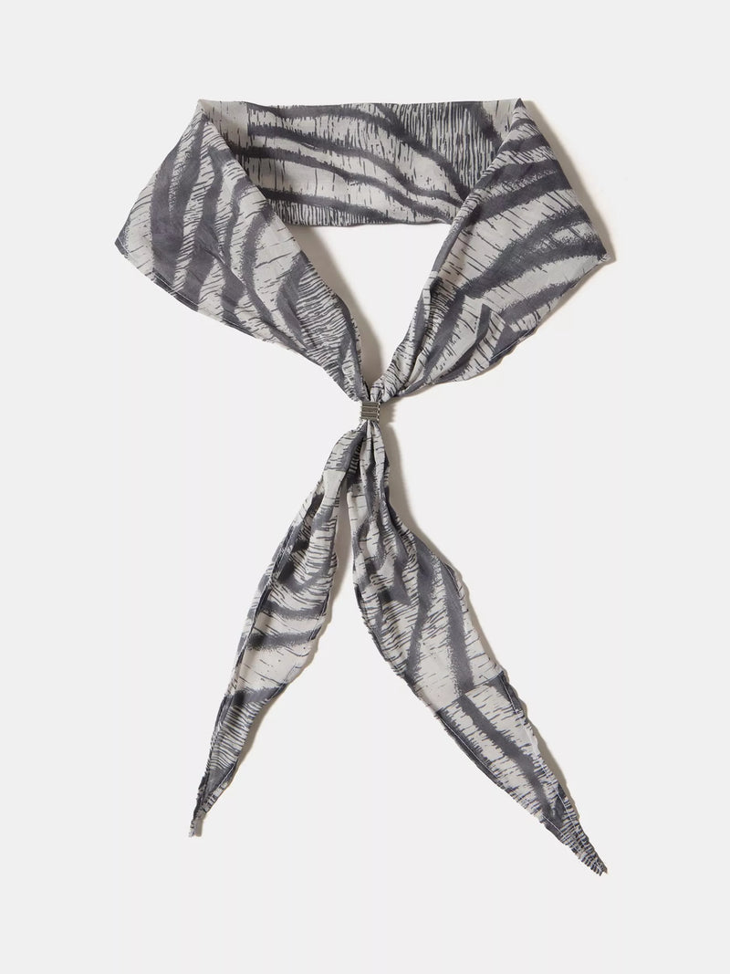 Mint Velvet zebra print scarf grey multi 22x109cm, imported from the UK
