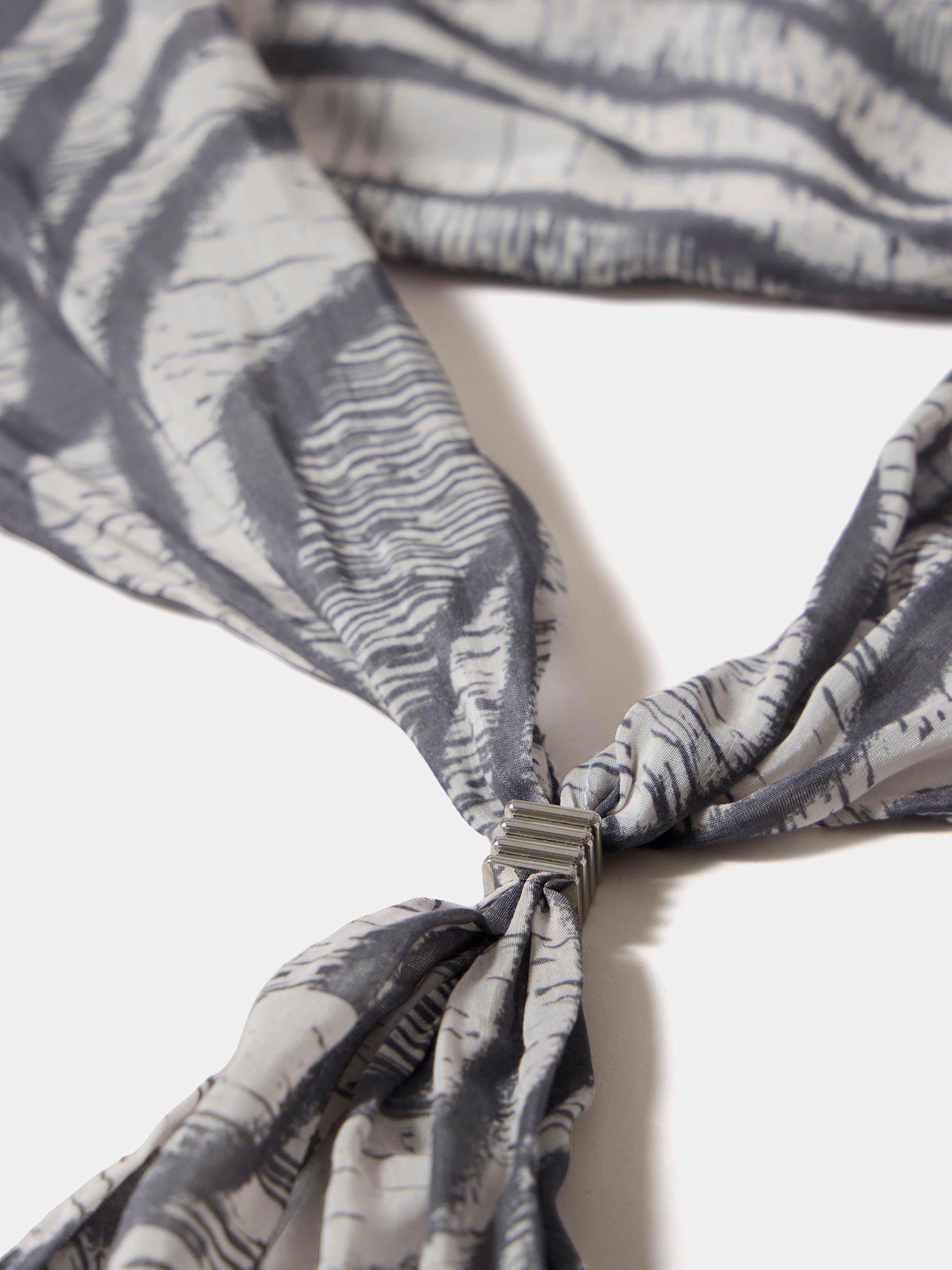 Mint Velvet zebra print scarf grey multi 22x109cm, imported from the UK