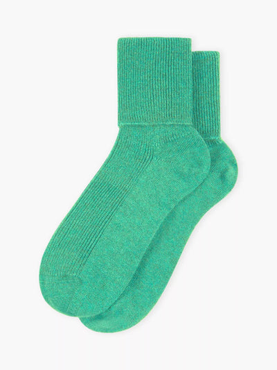 John Lewis Brora Ribbed Cashmere Rich Socks, Celadon- Buy online at McGrocer