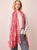Brora coral wool scarf 200cm, imported from the UK